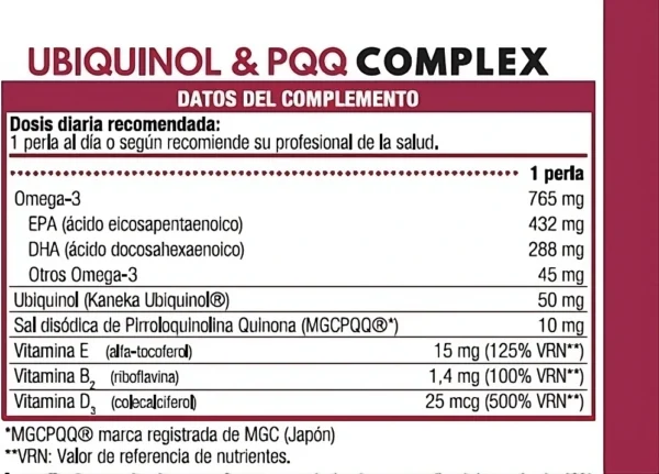 Ubiquinol & PQQ Complex 60 perlas