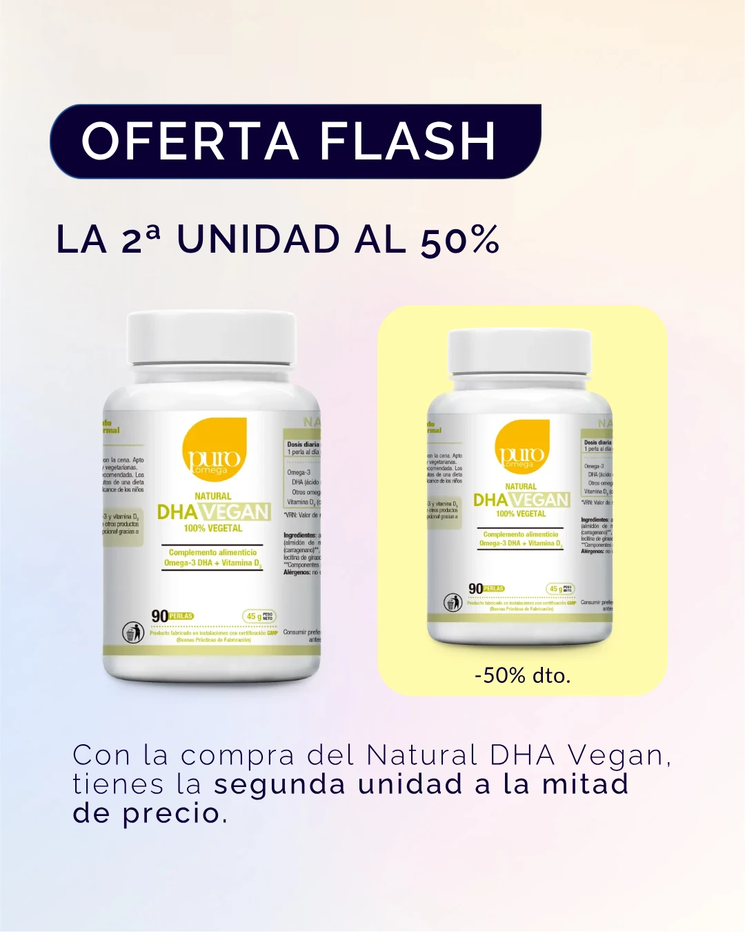 2 Natural DHA Vegan 90 perlas